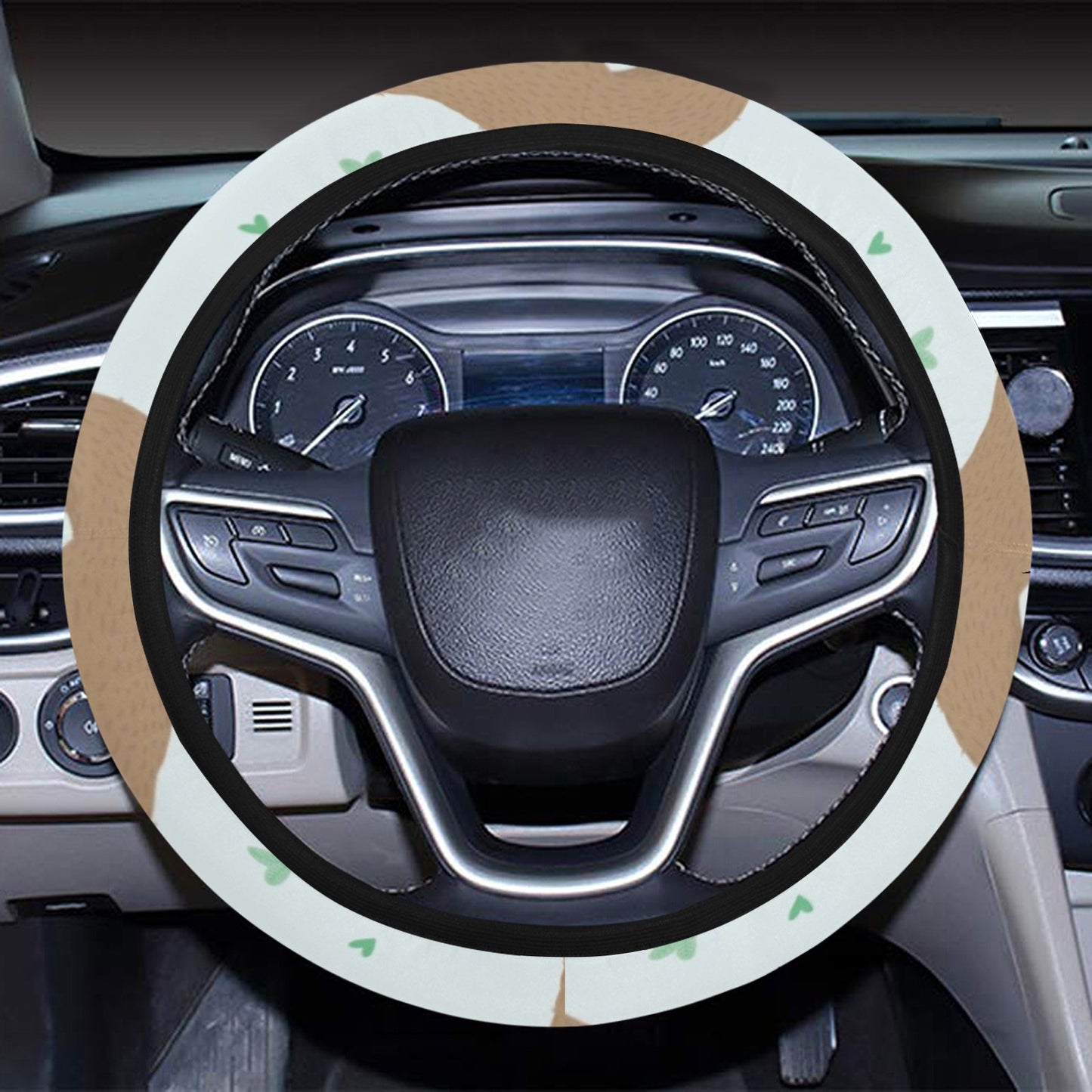 Sloth Print Design LKS308 Steering Wheel Cover with Elastic Edge