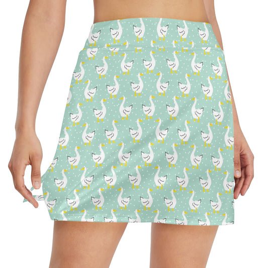 Goose Print Design LKS404 17" Golf & Pickleball Skort with Pockets