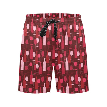 Wine Print Design LKS304 Men's Swim Trunks Beach Shorts