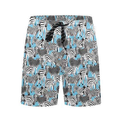 Zebra Print Design LKS305 Men's Swim Trunks Beach Shorts