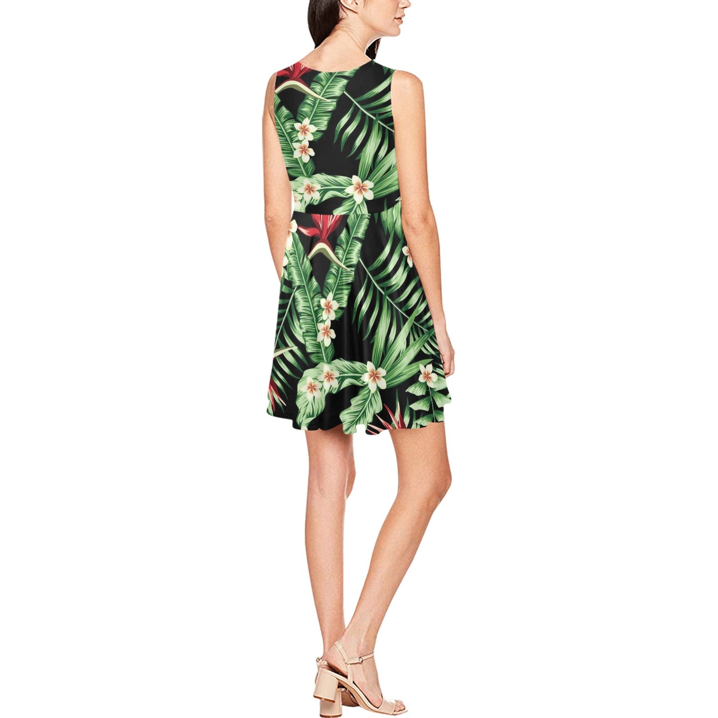 Bird Of Paradise Pattern Print Design BOP05 Sleeveless Dress
