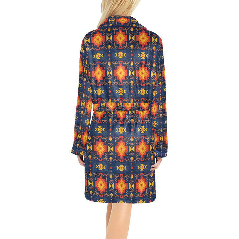 Southwest Pattern Print Design LKS307 Women's Fleece Robe