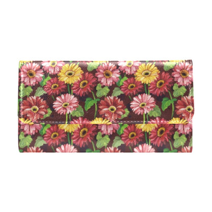 Daisy Gerbera Print Pattern Women's Trifold Wallet