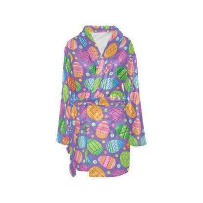 Easter Eggs Pattern Print Design RB010 Women's Fleece Robe