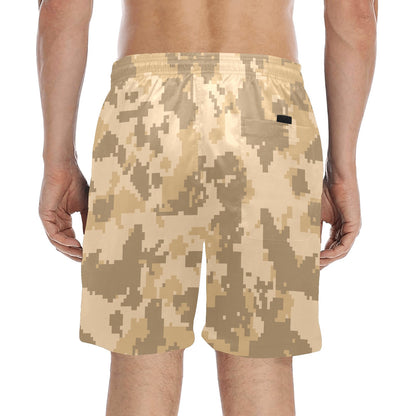 ACU Digital Desert Camouflage Men's Swim Trunks Beach Shorts