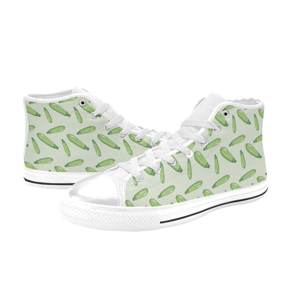 Zucchini Print Design LKS302 Men's High Top Canvas Shoes