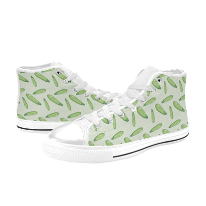 Zucchini Print Design LKS302 Men's High Top Canvas Shoes