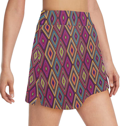 Southwestern Print 17" Golf & Pickleball Skort with Pockets
