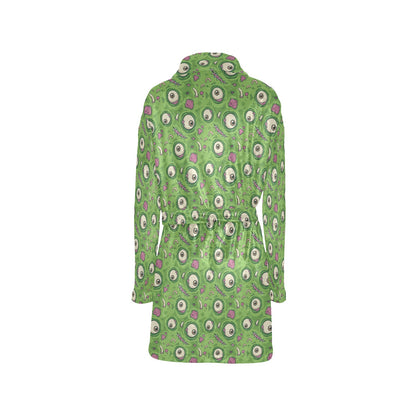 Zombie Eyes Design Pattern Print Women's Fleece Robe