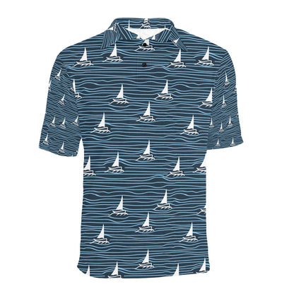 Sailboat Print Design LKS303 Men Polo Shirt