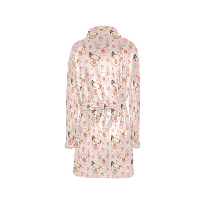 Pig Print Design LKS406 Women's Fleece Robe