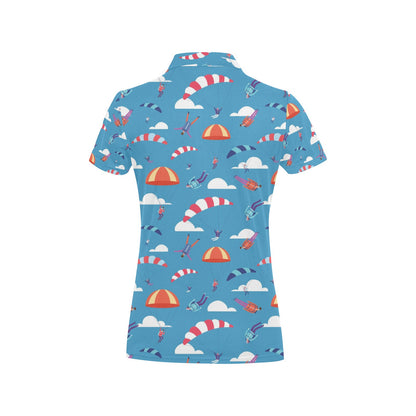 Skydiver Print Design LKS306 Women's Polo Shirt