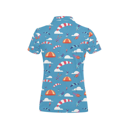 Skydiver Print Design LKS306 Women's Polo Shirt
