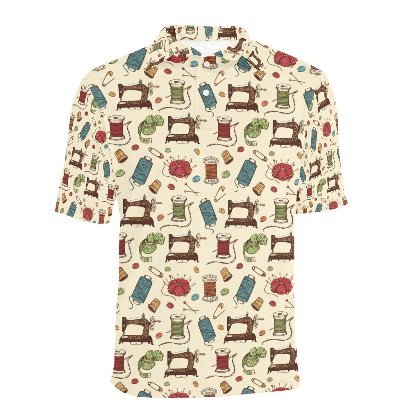 Sewing Equipment Print Design LKS303 Men Polo Shirt