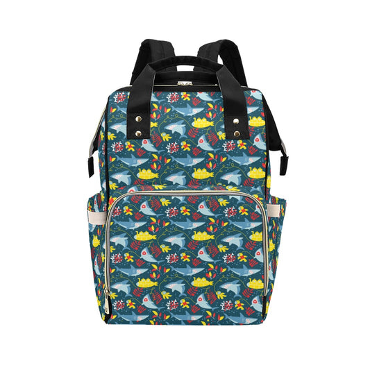 Scuba With Sharks Print Design LKS303 Diaper Bag Backpack