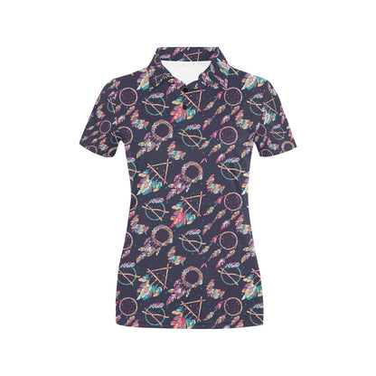 Boho Dream Catcher Colorful Women's Polo Shirt