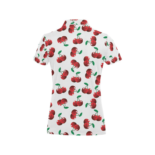 Cherry Pattern Print Design 01 Women's Polo Shirt