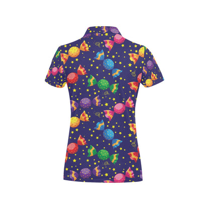 Candy Pattern Print Design CA06 Women's Polo Shirt