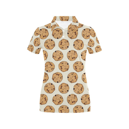 Cookie Pattern Print Design 05 Women's Polo Shirt