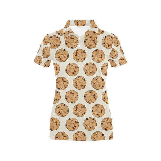 Cookie Pattern Print Design 05 Women's Polo Shirt