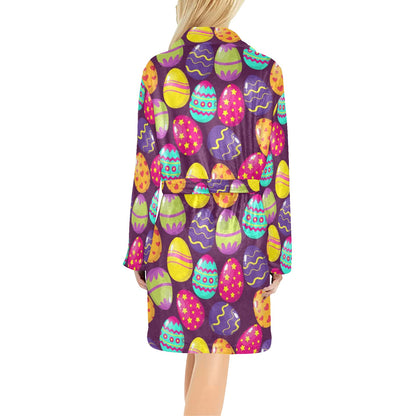 Easter Eggs Pattern Print Design RB04 Women's Fleece Robe