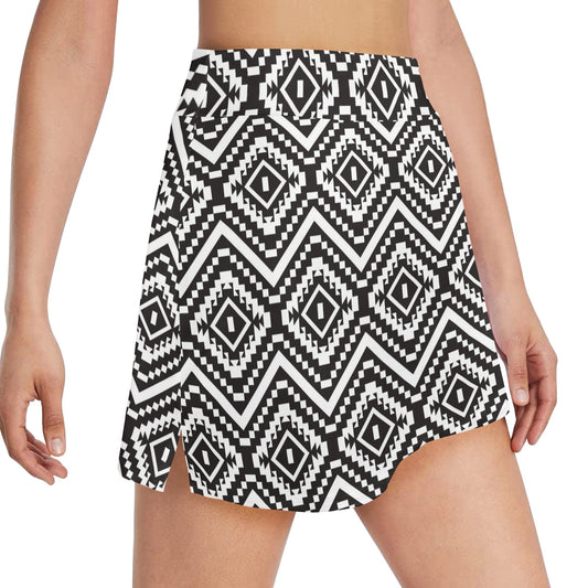 Tribal Pattern Print Design LKS303 17" Golf & Pickleball Skort with Pockets