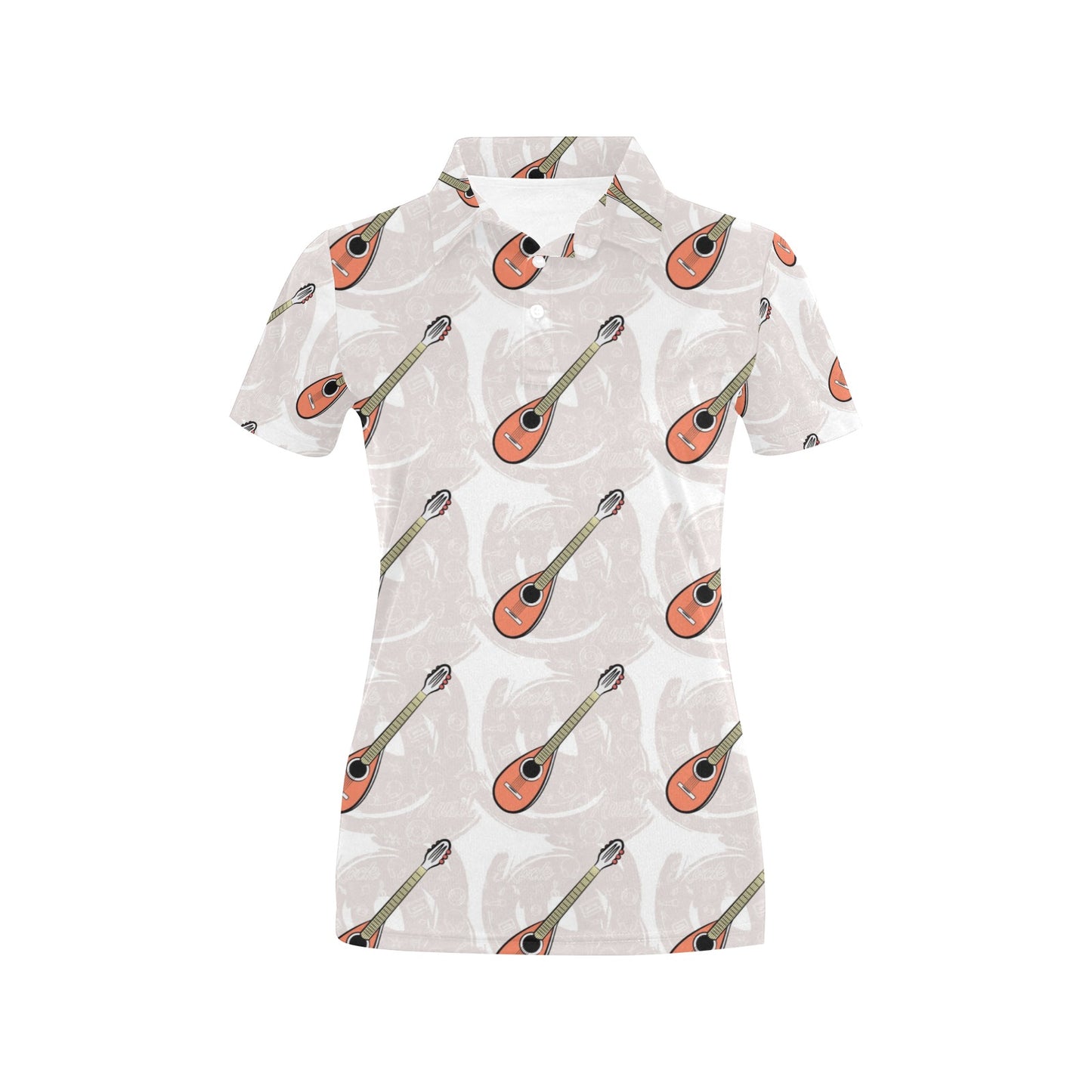 Mandolin Pattern Print Design 03 Women's Polo Shirt