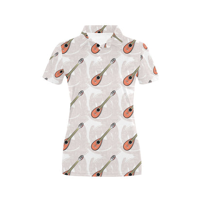 Mandolin Pattern Print Design 03 Women's Polo Shirt