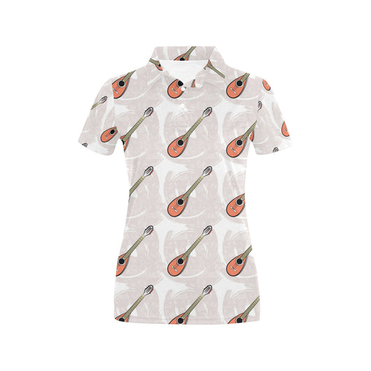 Mandolin Pattern Print Design 03 Women's Polo Shirt