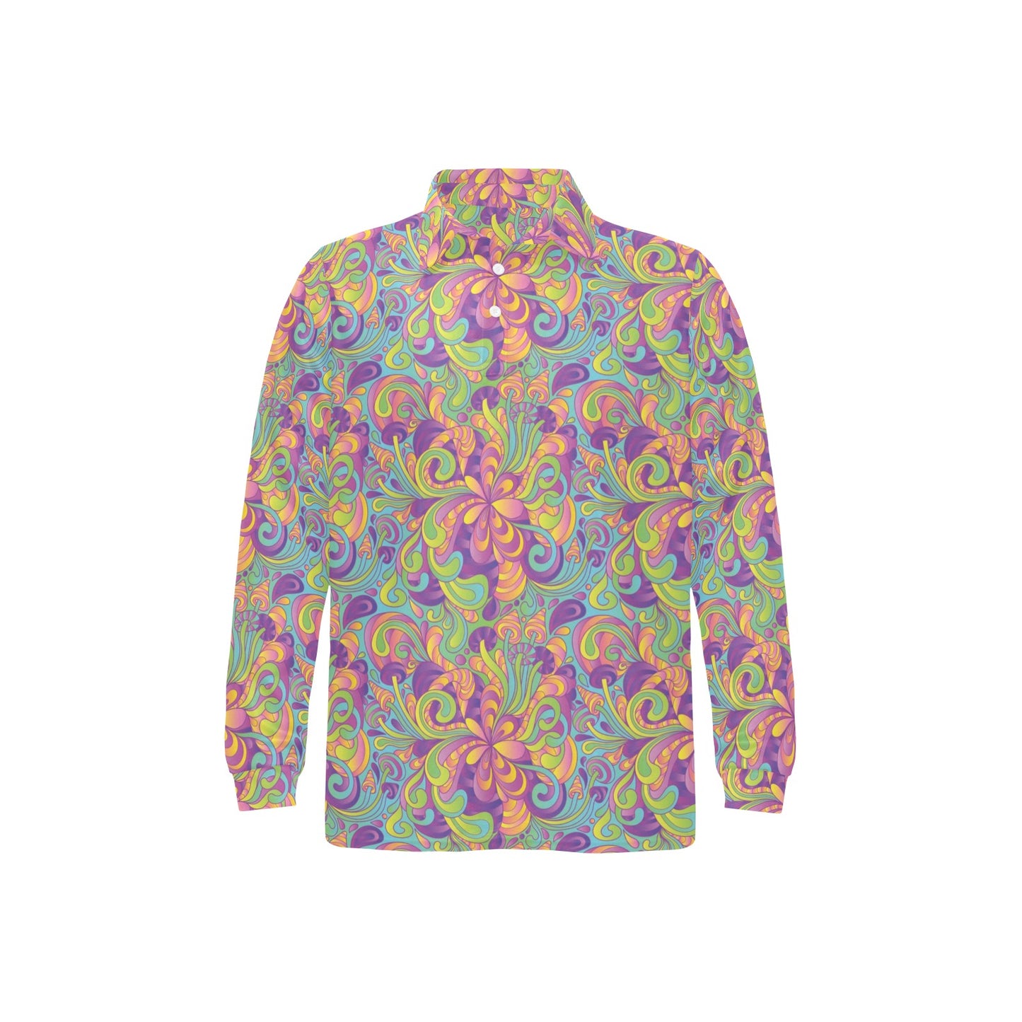 Trippy Print Design LKS306 Long Sleeve Polo Shirt For Men's