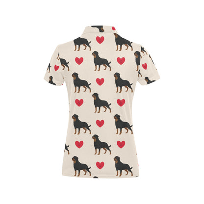 Rottweiler Pattern Print Design A02 Women's Polo Shirt