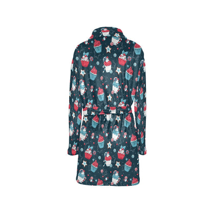 Cupcake Pattern Print Design 03 Women's Fleece Robe
