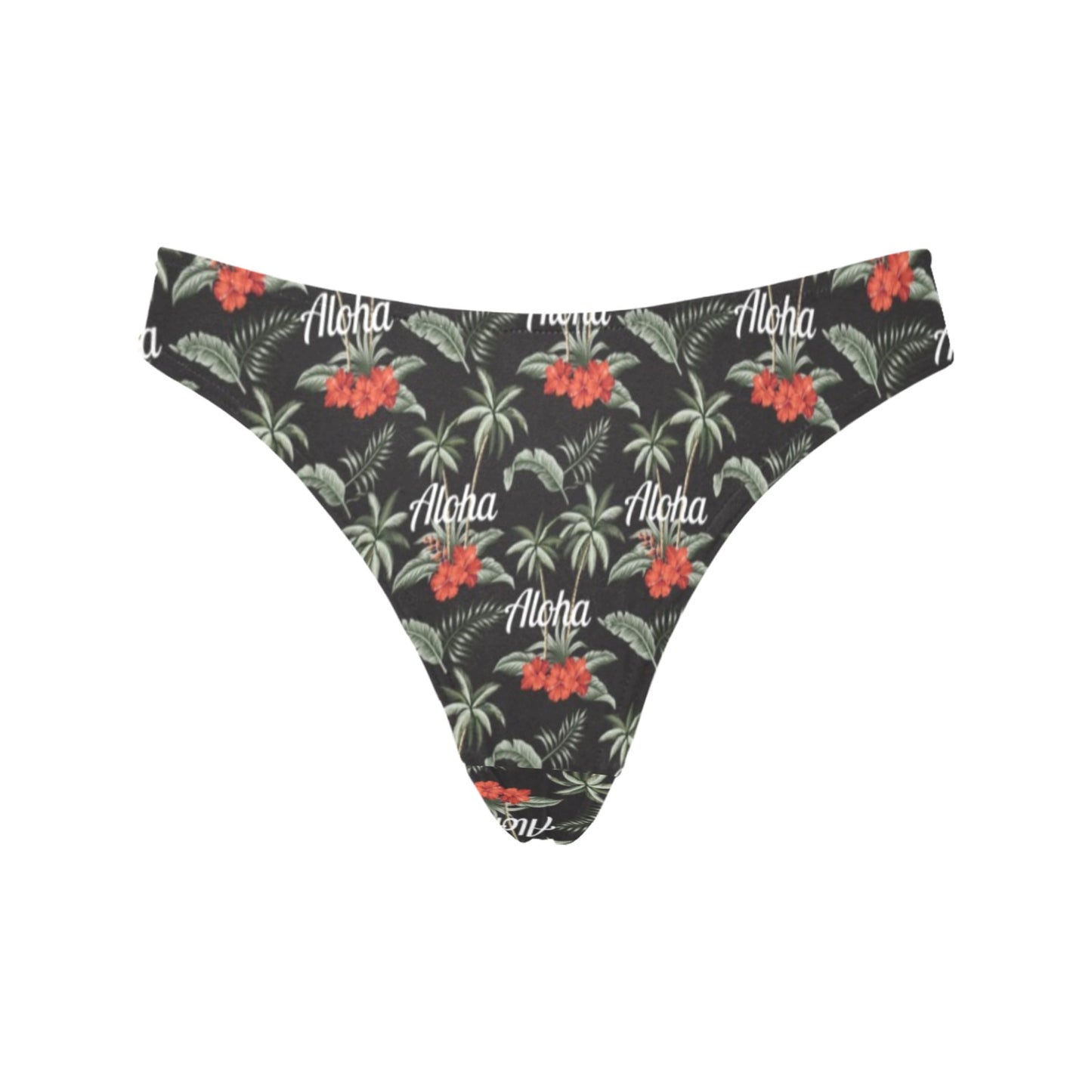 Aloha Palm Tree Design Themed Print Women's Thongs