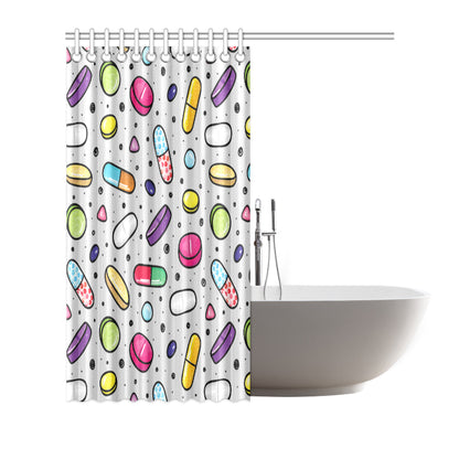 Pill Pattern Print Design A04 Shower Curtain