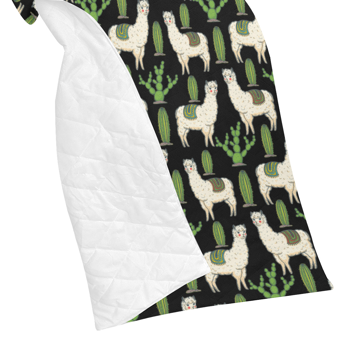 Llama Cactus Pattern Print Design 011 Premium Quilt