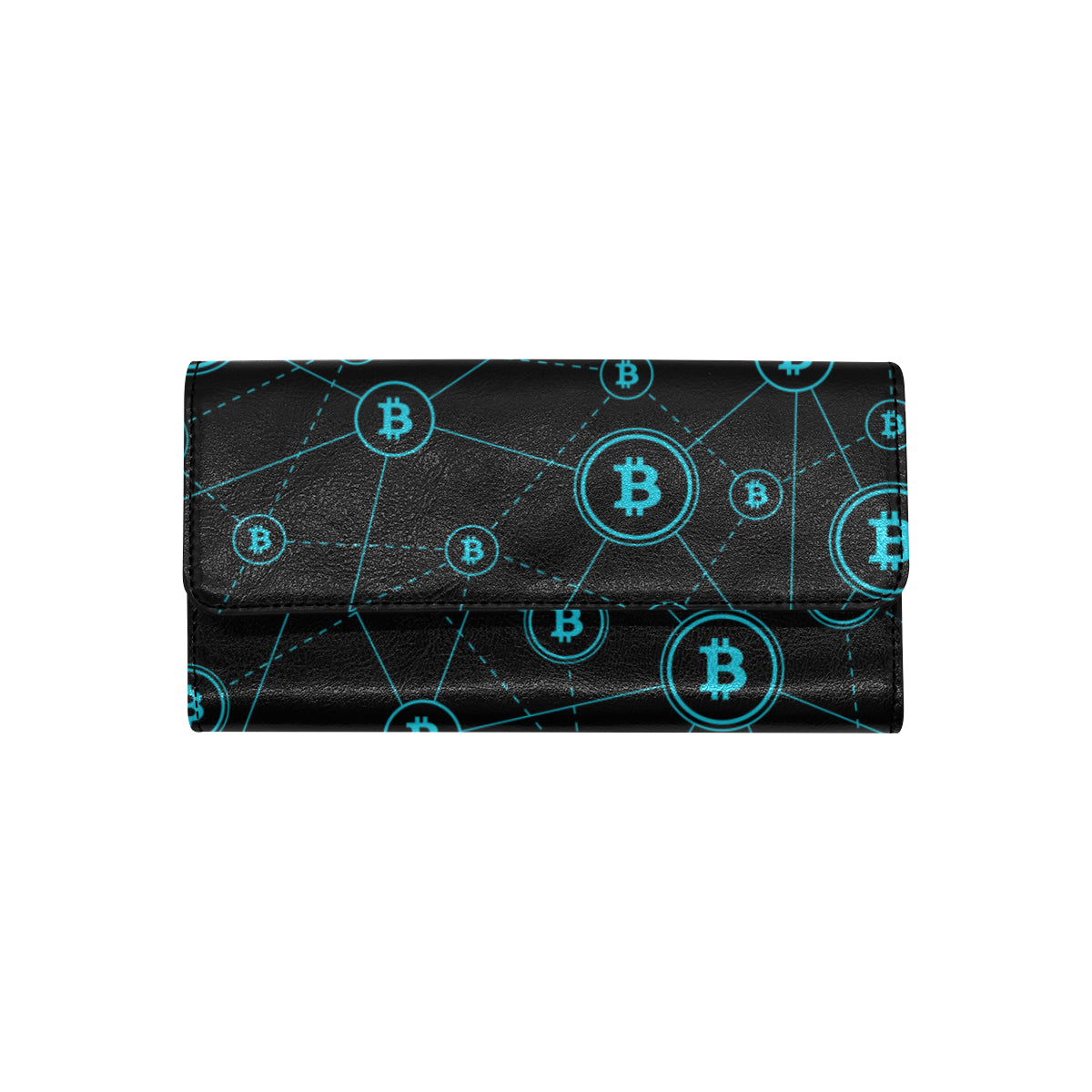 Cryptocurrency Pattern Print Design 01 Women's Trifold Wallet