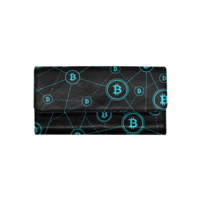 Cryptocurrency Pattern Print Design 01 Women's Trifold Wallet