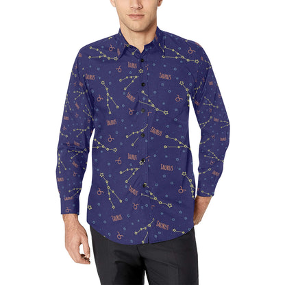 Taurus Print Design LKS301 Men's Long Sleeve Dress Shirt