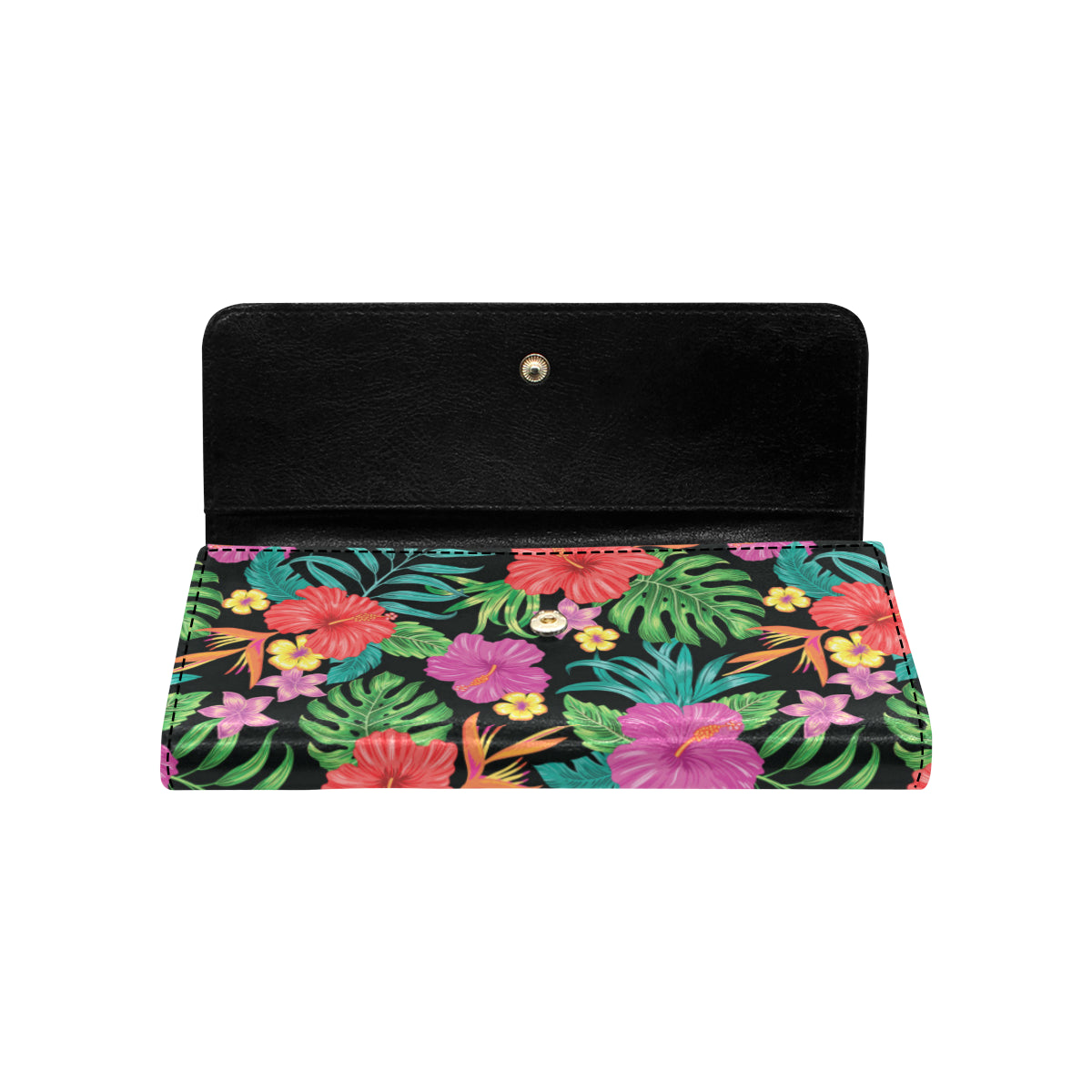 Hibiscus Red Hawaiian Flower Women's Trifold Wallet