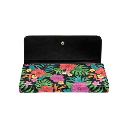 Hibiscus Red Hawaiian Flower Women's Trifold Wallet