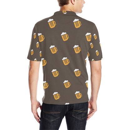 Beer Pattern Print Design 01 Men Polo Shirt