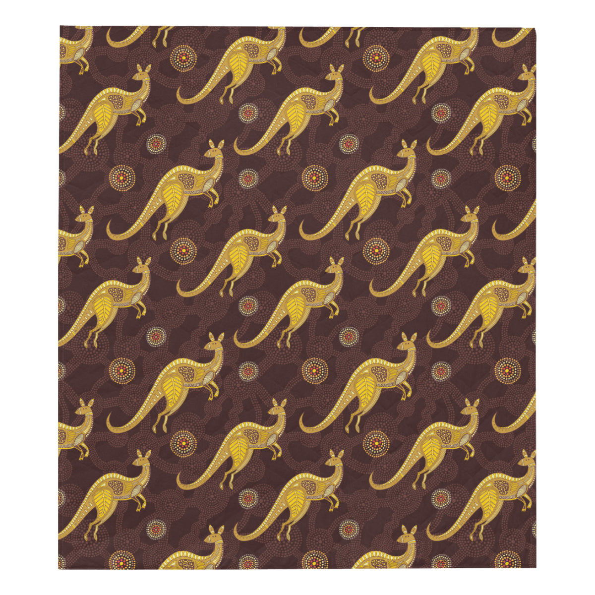 Kangaroos Aboriginal Pattern Print Design 08 Premium Quilt