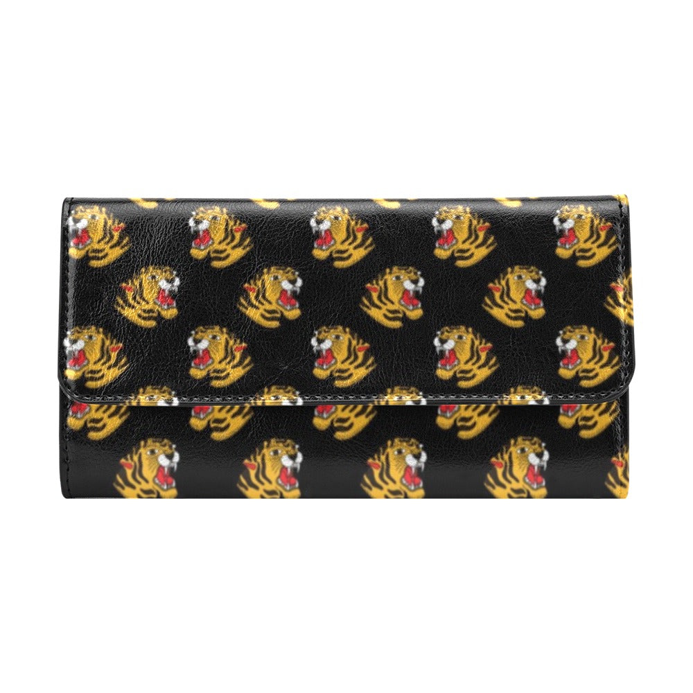 Tiger Head Print Design LKS306 Women's Trifold Wallet