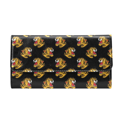 Tiger Head Print Design LKS306 Women's Trifold Wallet