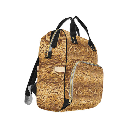 Python Brown Pattern Print Design A03 Diaper Bag Backpack