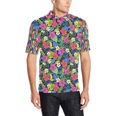 Hibiscus Print Design LKS3010 Men Polo Shirt