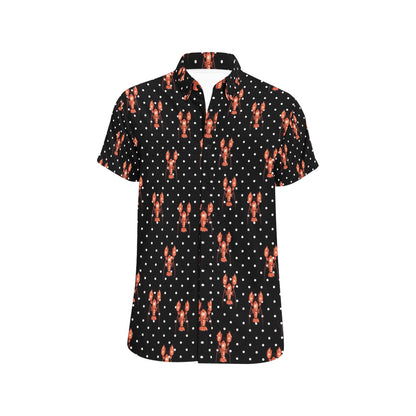 Lobster Print Design LKS401 Men Short Sleeve Button Up Shirt