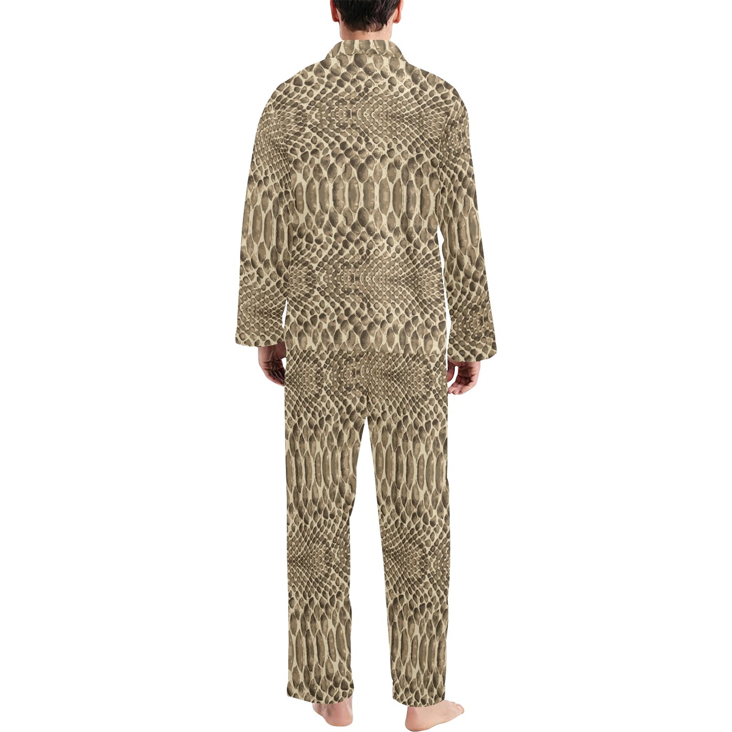 Python Pattern Print Design A02 Men's Long Pajama Set