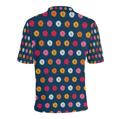 Gerberas Pattern Print Design GB06 Men Polo Shirt