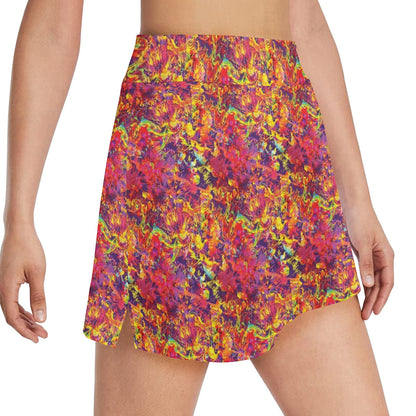 Splatter Print Design LKS303 17" Golf & Pickleball Skort with Pockets